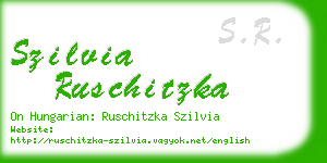 szilvia ruschitzka business card